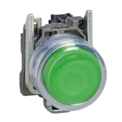 XB4-BP31 Tele" Pushbuttonsหัวหุ้มยาง สีเขียว 1NO