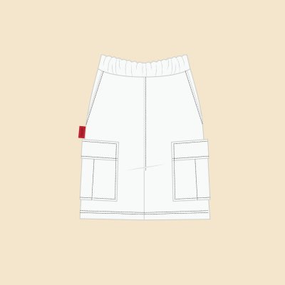 TROFI Circus Red Tag Shorts - White Sky