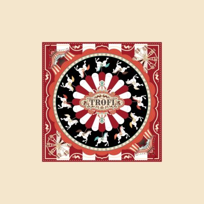 TROFI Circus Scraf - Merry go round 60x60 cm.