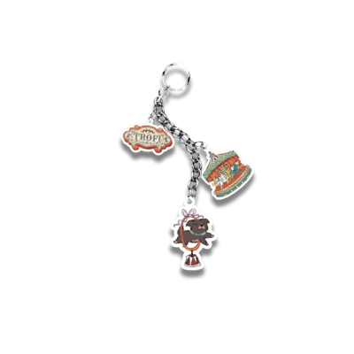 TROFI Circus Keyring ***Gold Chain Series*** - SanSan / WuWu / Snowy ( Random )