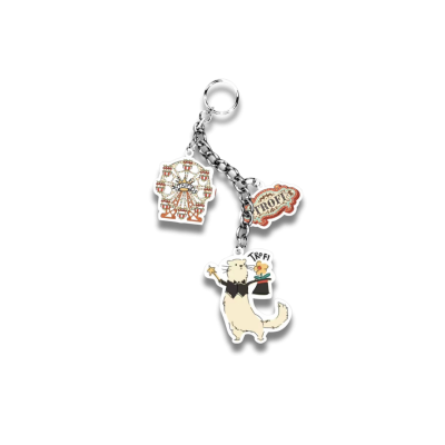 TROFI Circus Keyring ***Gold Chain Series*** - SanSan / WuWu / Snowy ( Random )