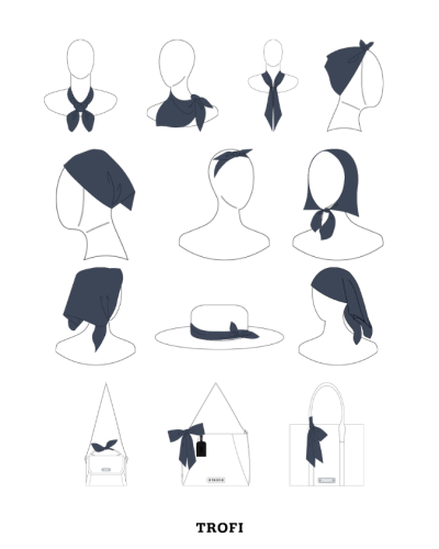 TROFI - EleCharm -  Scarf - Blue Elephant