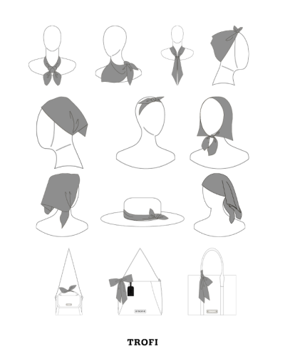 TROFI - EleCharm -  Scarf - White Elephant