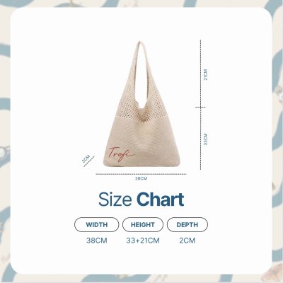 TROFI eversuM Knit Net Bag with TROFI eversuM logo ( CREAMY )