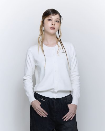 TFF - Baby Cardigan Font Logo - White