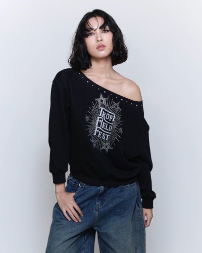 TFF - Off Shoulder Sweater Flex - Black