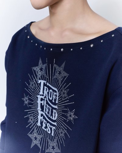 TFF - Off Shoulder Sweater Flex - Navy Blue