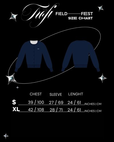 TFF - Baby Cardigan Font Logo - Navy Blue