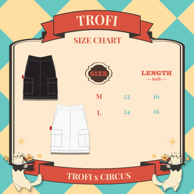 TROFI Circus Red Tag Shorts - White Sky