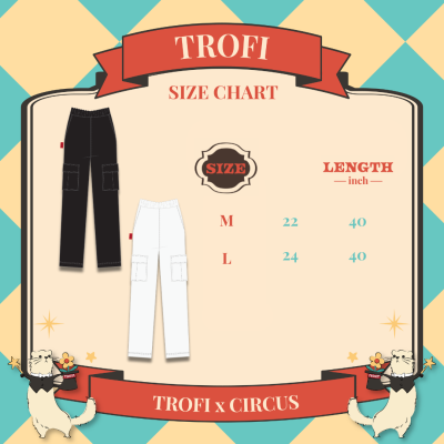 TROFI Circus Red Tag Trousers - White Sky