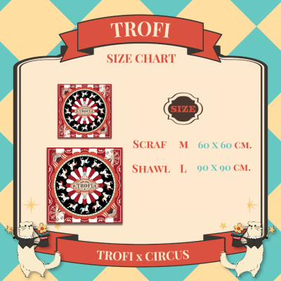 TROFI Circus Shawl - Merry go round 90x90 cm.