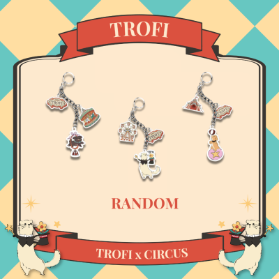TROFI Circus Keyring ***Gold Chain Series*** - SanSan / WuWu / Snowy ( Random )