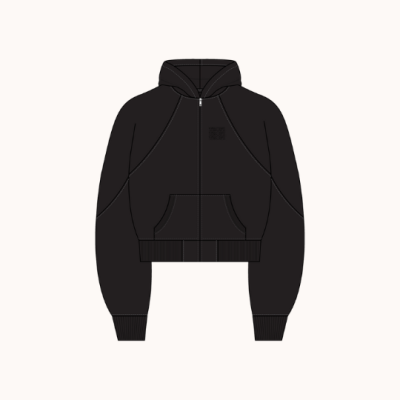 TROFI Walkway Cropped Hoodie - Black ( Available until out of stock ***จนกว่าสินค้าจะหมด*** )