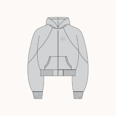 TROFI Walkway Cropped Hoodie - Smoke ( Available until out of stock ***จนกว่าสินค้าจะหมด*** )