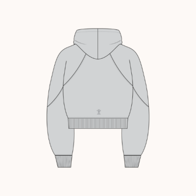 TROFI Walkway Cropped Hoodie - Smoke ( Available until out of stock ***จนกว่าสินค้าจะหมด*** )