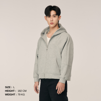 TROFI Walkway Cropped Hoodie - Smoke ( Available until out of stock ***จนกว่าสินค้าจะหมด*** )