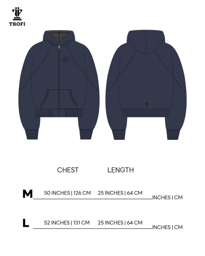 TYT-Cropped Hood-Navy Blue