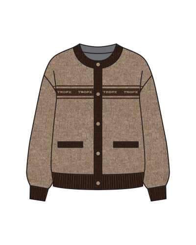 TYT-Contrast Trim Knit Cardigan