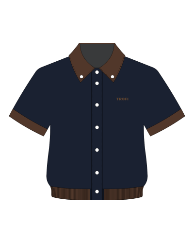 TYT-Contrast Collar Cropped Shirt