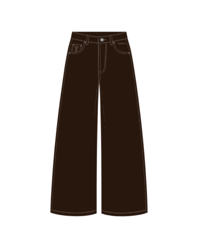 TYT-Flared Denim Jeans-Dark Brown