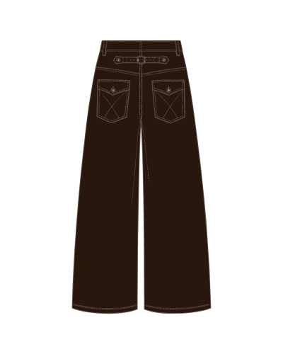 TYT-Flared Denim Jeans-Dark Brown