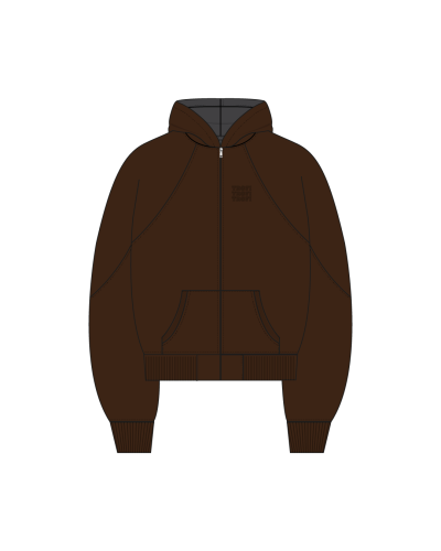 TYT-Cropped Hood-Wood Brown