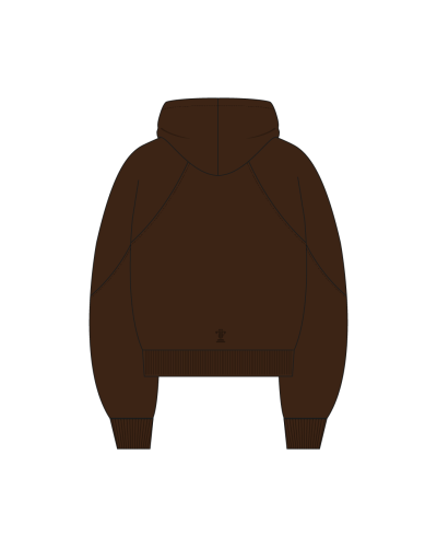 TYT-Cropped Hood-Wood Brown