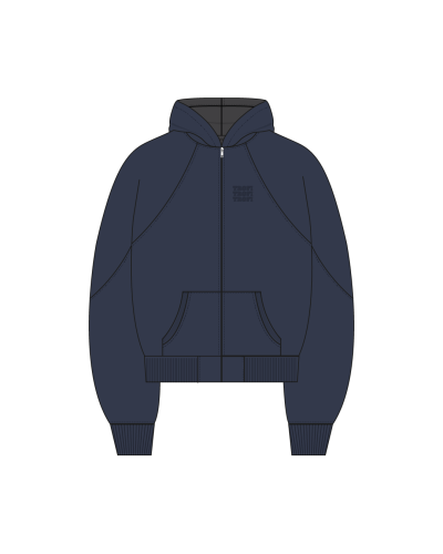 TYT-Cropped Hood-Navy Blue