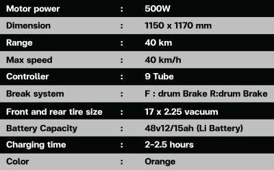 EV Bike B1 ORANGE