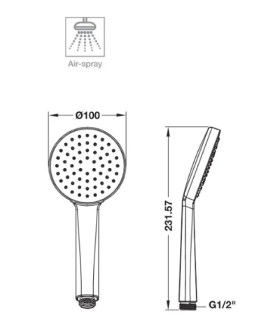 HAFELE ชุดฝักบัวพร้อมสายและขอแขวน สีดำ AIR SYSTEM