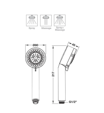 HAFELE ชุดฝักบัวสายอ่อน 3 ระดับ