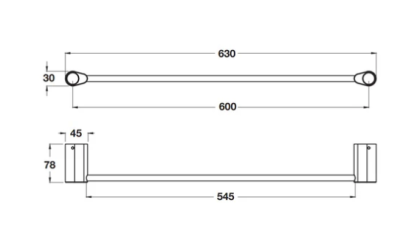 HAFELE ราวแขวนผ้าเดี่ยวพร้อมขอแขวนเอนกประสงค์ รุ่น O-Push