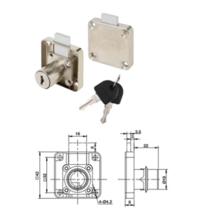 HAFELE กุญแจล็อคลิ้นชัก รุ่น Symo E