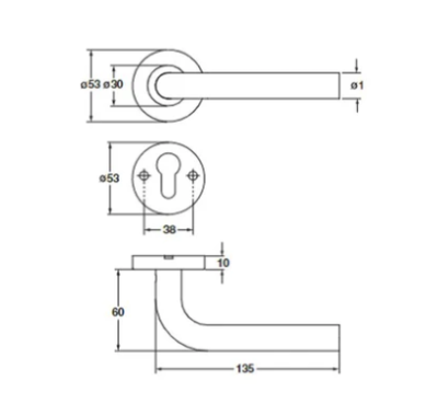 HAFELE มือจับประตูฝังสแตนเลสสตีล