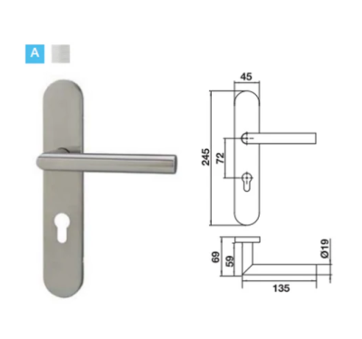 HAFELE ชุดมือจับก้านโยกเพลทยาวสแตนเลสสตีล รุ่นมาตรฐาน