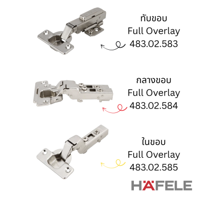 HAFELE บานพับถ้วย 40 มม. Soft Closing 483.02.583 , 483.02.584, 483.02.585