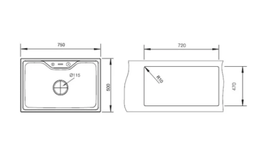 HAFELE อ่างล้างจานแบบติดตั้งบนเคาน์เตอร์: อีริส ซีรี่ย์