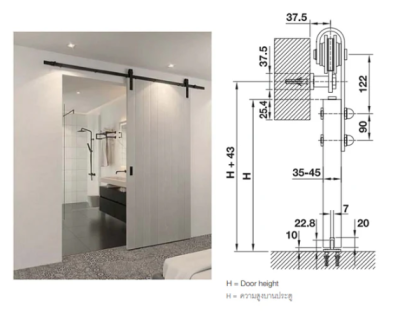 HAFELE อุปกรณ์บานเลื่อนรูปแบบ Loft 499.72.090