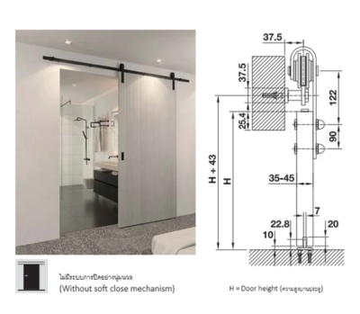 HAFELE อุปกรณ์บานเลื่อนรูปแบบ Loft 499.72.090