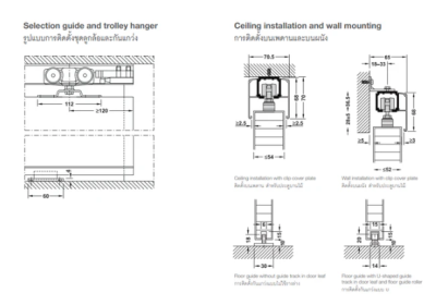 HAFELE อุปกรณ์บานเลื่อน รุ่นไซเลนท์ 160/A