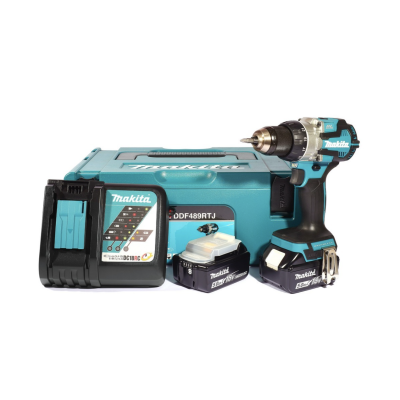 MAKITA DDF489RTJ สว่านไร้สาย 18 โวลต์ 1/2 นิ้ว (13 มม.) แรงบิดหมุน 80 นิวตันเมตร รวมแบตเตอรี่และแท่นชาร์จ (มากีต้า)