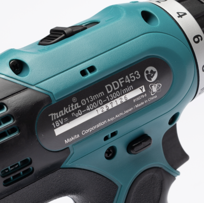 MAKITA DDF453Z สว่านไขควงไร้สาย 18 โวลต์ ขนาด 1/2 นิ้ว แรงบิดหมุน 38 นิวตันเมตร ไม่รวมแบตเตอรี่และแท่นชาร์จ (มากีต้า)