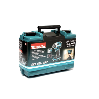 MAKITA DTD154RFE สว่านอิมแพคไร้สาย 18V ก้านหกเหลี่ยม 1/4 นิ้ว แรงบิดสูงสุด 175 NM รวมแบตเตอรี่-แท่นชาร์จ (มากีต้า)