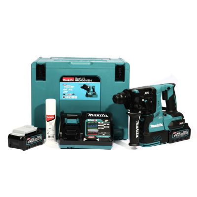 MAKITA HR003GM201 สว่านโรตารี่ไร้สาย 40 โวลต์ ขนาด 28 มม. (1-1/8 นิ้ว) ขนาดหัวจับดอกสว่าน 1/2 นิ้ว ใช้กับดอกสว่าน SDS PLUS รวมแบตเตอรี่-แท่นชาร์จ (มากีต้า)
