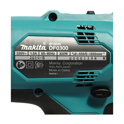 MAKITA DF0300 สว่านไขควงไฟฟ้า ขนาด 3/8 นิ้ว กำลังไฟ 320 วัตต์ ความเร็วรอบตัวเปล่าสูงสุด 0-1,500 รอบ/นาที (มากีต้า)