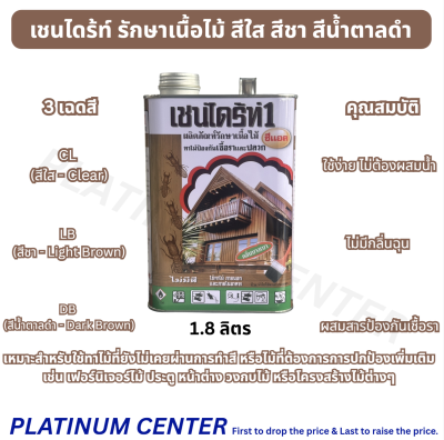 เชนไดร้ท์ รักษาเนื้อไม้ สีใส สีชา สีน้ำตาลดำ กระป๋อง ( 1.8 ลิตร )
