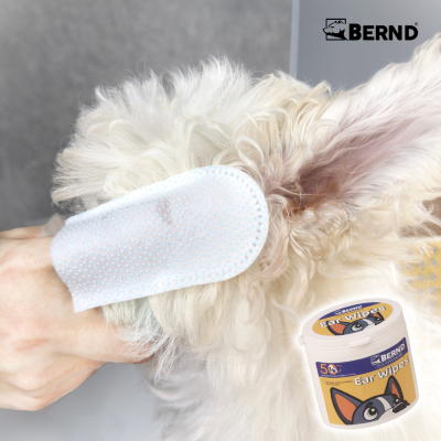 BERND Pet Eye/Ear & Tooth Wipes (50 pcs) – 100% Natural Extracts & Pure EDI Water, 99.9% Anti-Bacterial