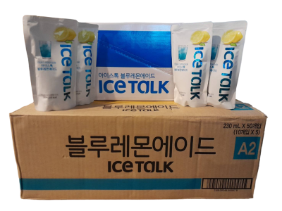Ice Talk น้ำถุง ขายส่งยกลัง เครื่อมดื่มไอซ์ ทอล์ค บลูเลมอน Ice Talk Blue Lemon 아이스톡 블루레몬에이드 (230 มล.)