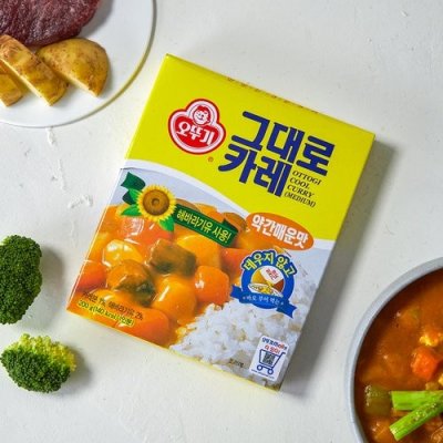 ottogi cool curry (medium) แกงกะหรี่เกาหลี เผ็ดกลาง อาหารสำเร็จรูป 오뚜기 그대로 카레 약간매운맛  200g