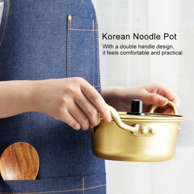 korea yellow pot หม้อเกาหลี หม้อต้มมาม่าเกาหลี หม้อ หม้ออลูมิเนียมเคลือบทองอโนไดท์ นำเข้าจากเกาหลี 황냄비